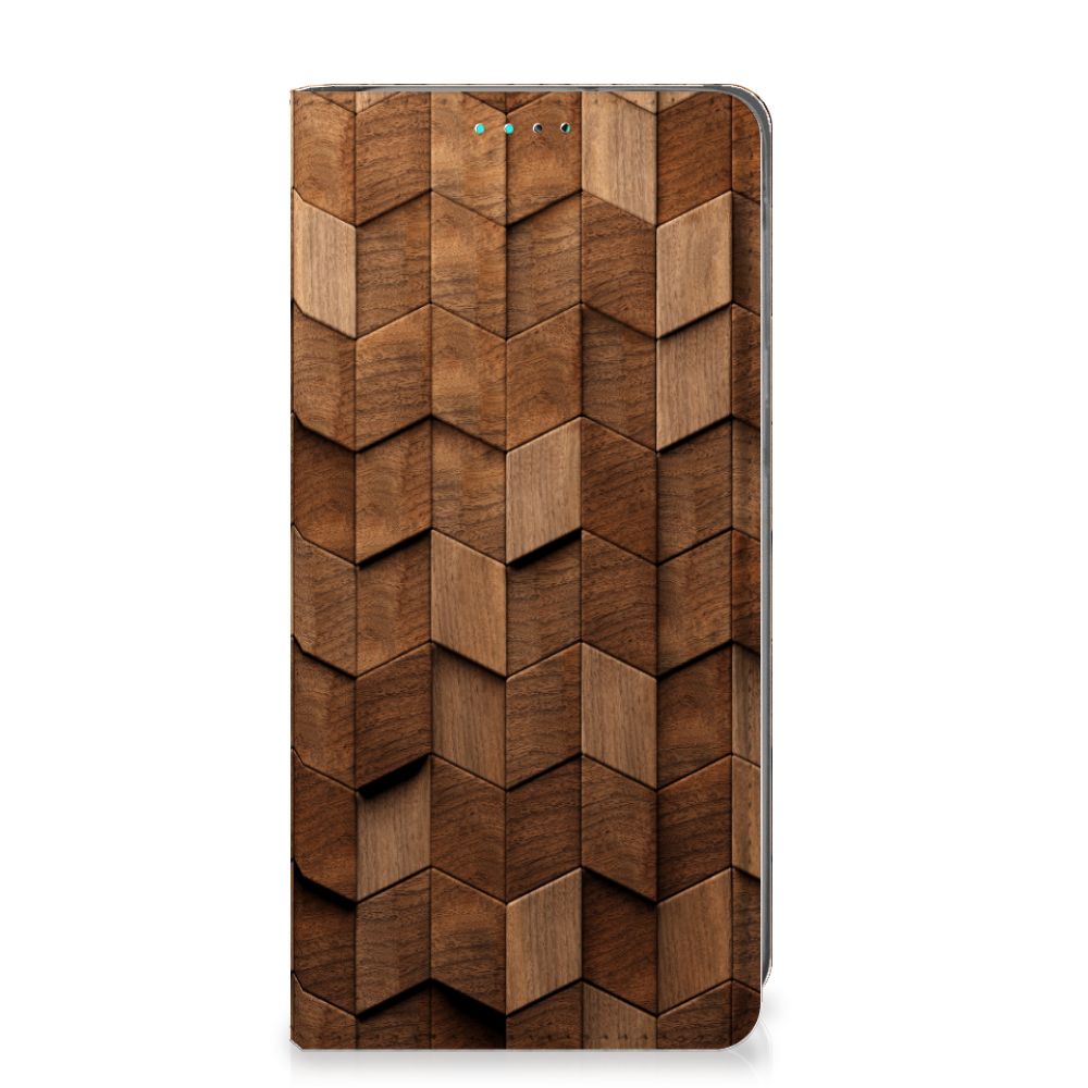 Book Wallet Case voor Samsung Galaxy A40 Wooden Cubes