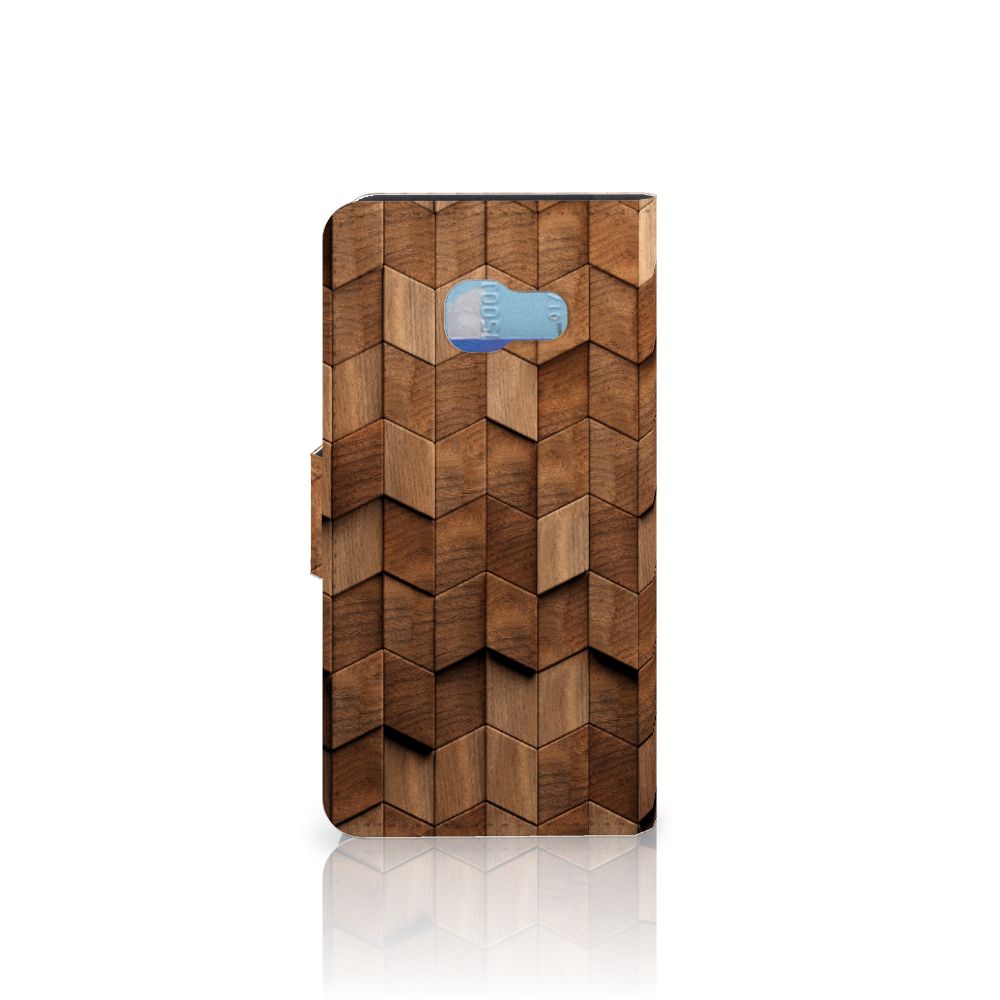 Book Style Case voor Samsung Galaxy A3 2017 Wooden Cubes