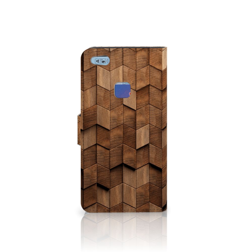 Book Style Case voor Huawei P10 Lite Wooden Cubes