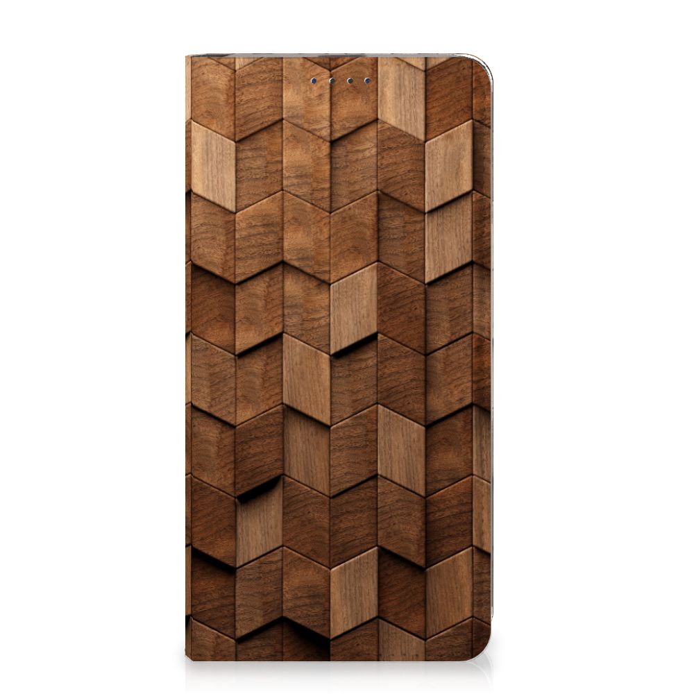 Book Wallet Case voor Samsung Galaxy A20e Wooden Cubes