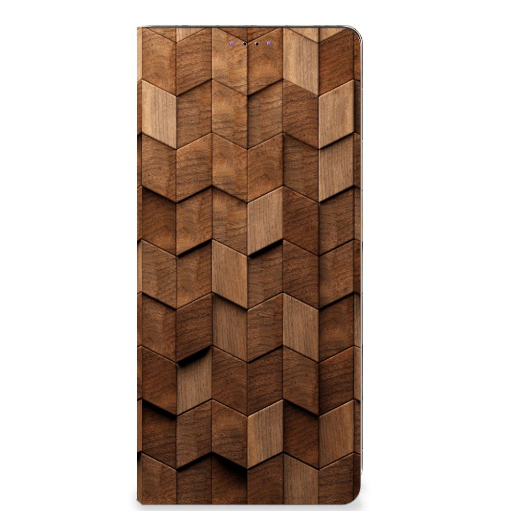 Book Wallet Case voor Samsung Galaxy A22 5G Wooden Cubes