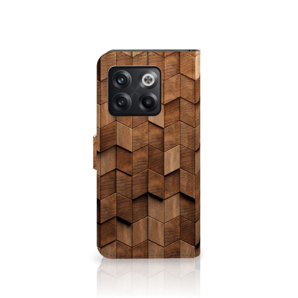 Book Style Case voor OnePlus 10T Wooden Cubes