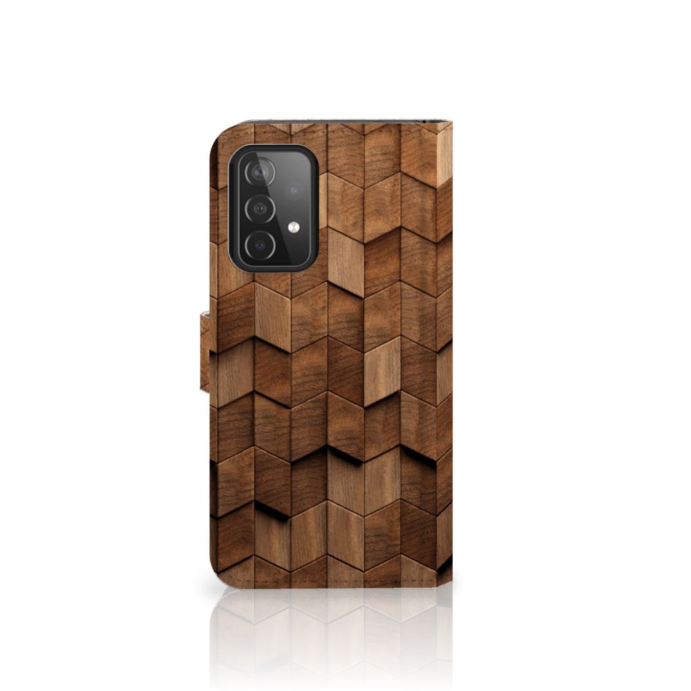 Book Style Case voor Samsung Galaxy A52 Wooden Cubes