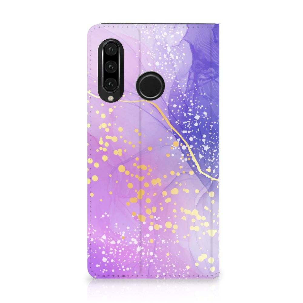 Bookcase voor Huawei P30 Lite New Edition Watercolor Paars