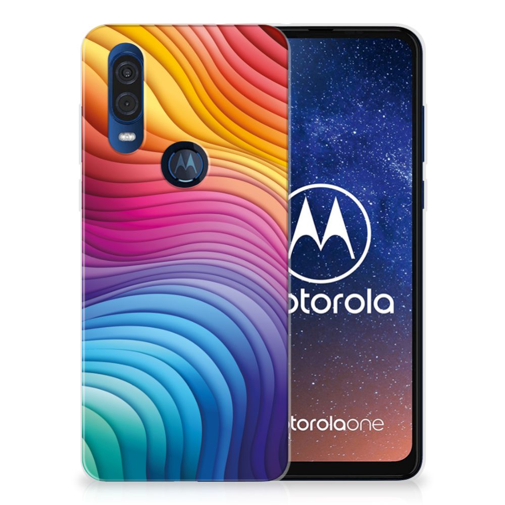 TPU Hoesje voor Motorola One Vision Regenboog