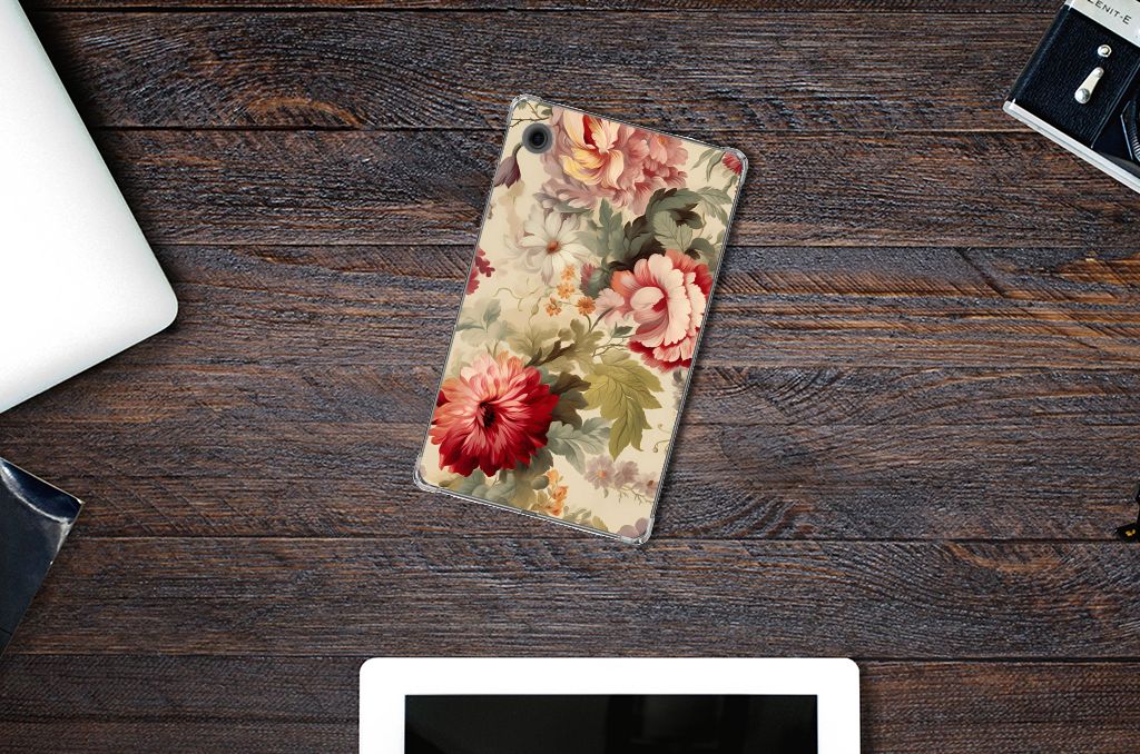 Siliconen Hoesje voor Samsung Galaxy Tab A9 Bloemen