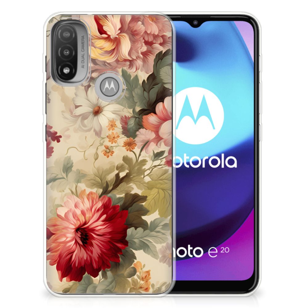 TPU Case voor Motorola Moto E20 | E40 Bloemen