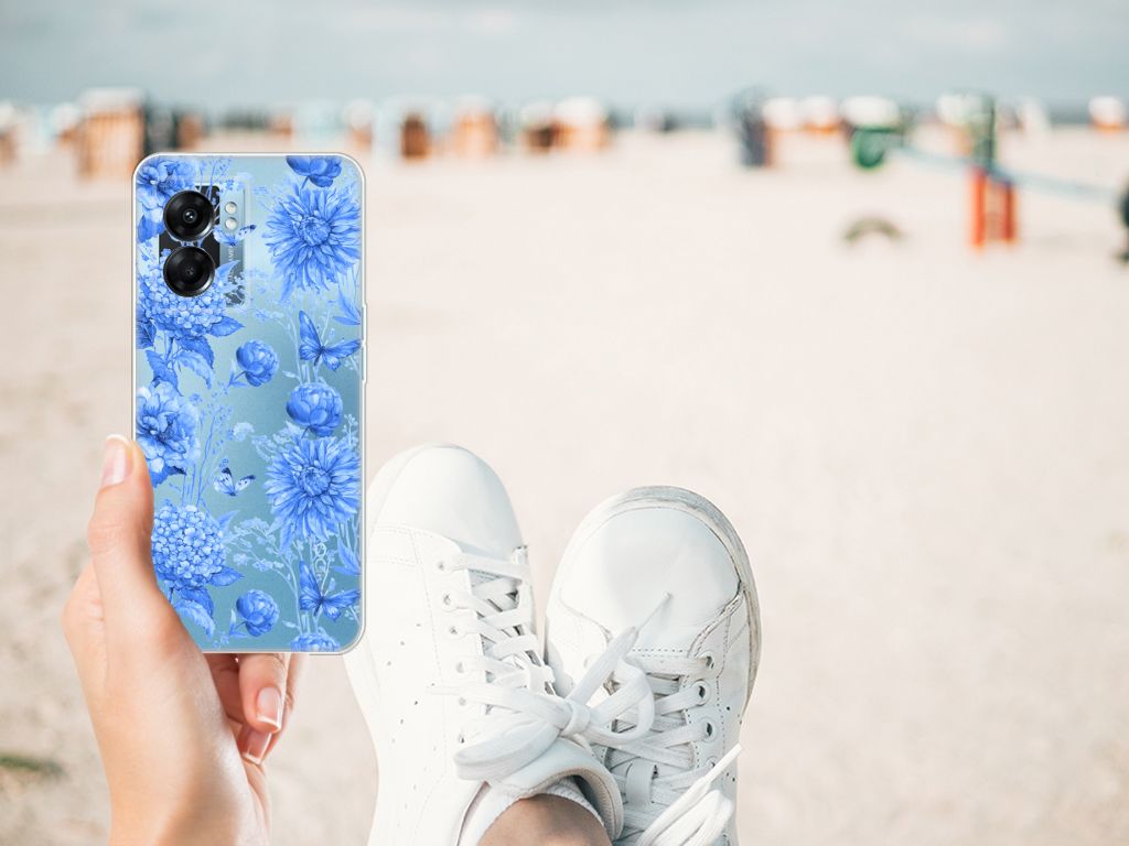TPU Case voor OPPO A77 | A57 5G Flowers Blue