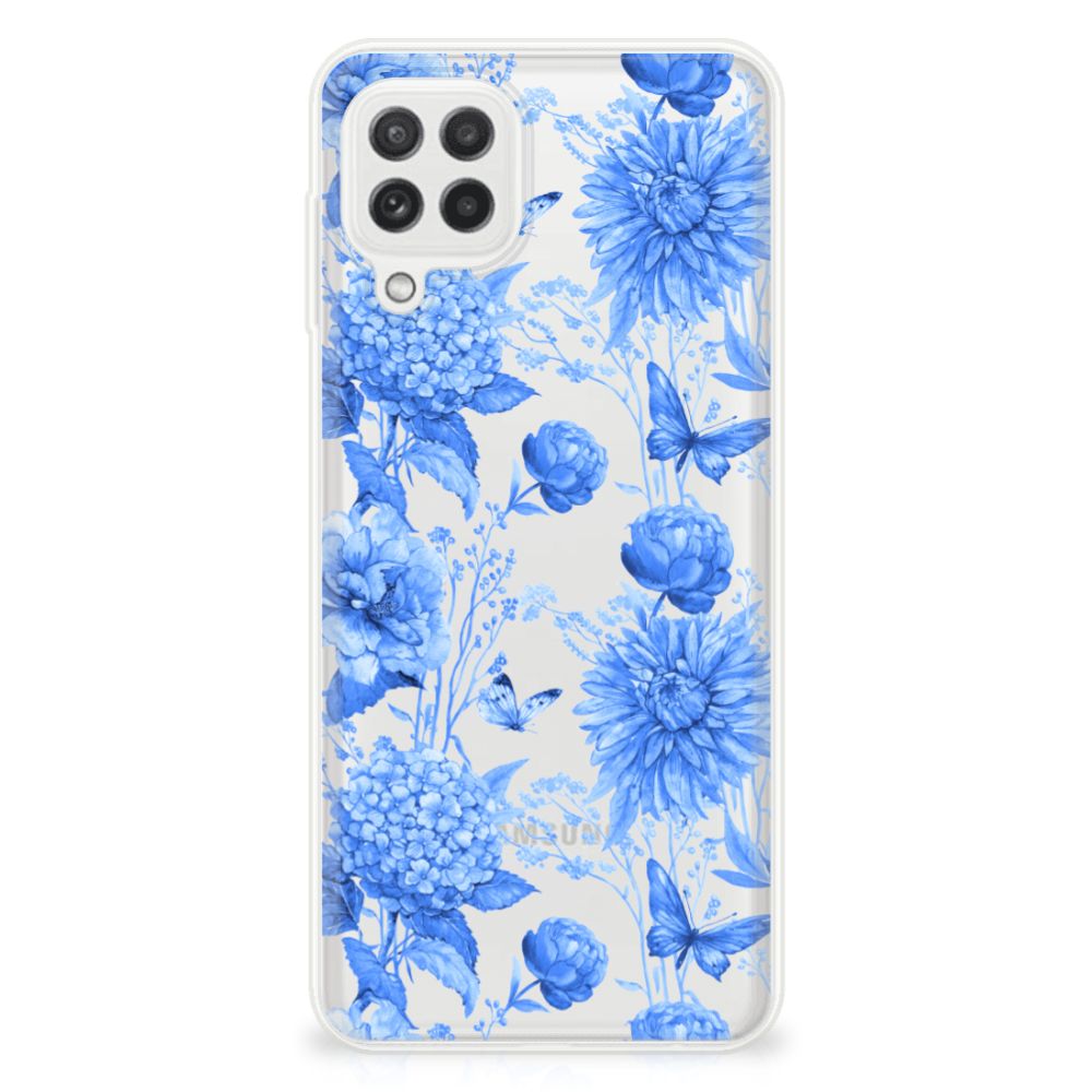 TPU Case voor Samsung Galaxy A22 4G | M22 Flowers Blue