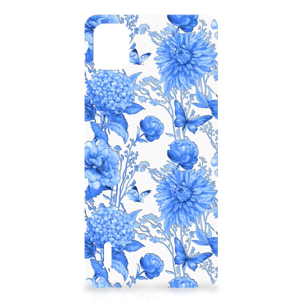 Case voor Nokia C2 2nd Edition Flowers Blue