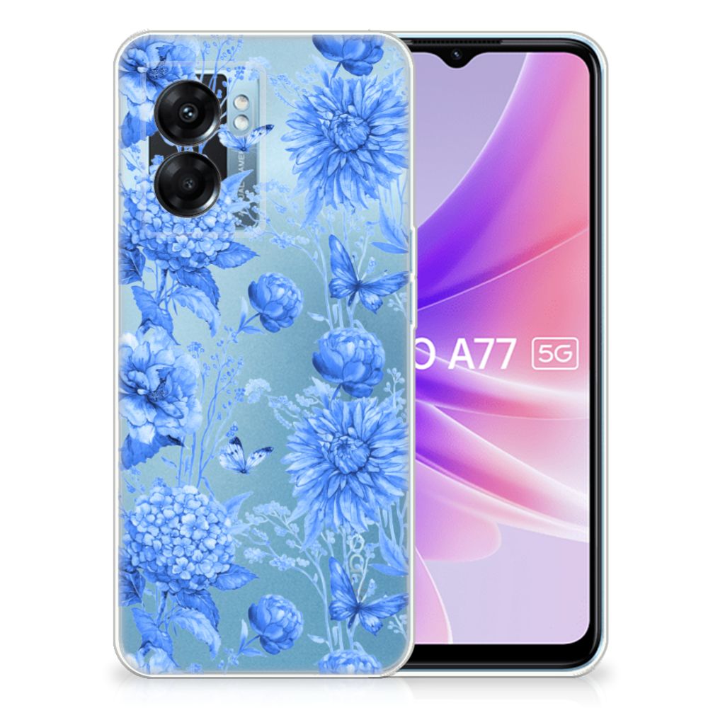 TPU Case voor OPPO A77 | A57 5G Flowers Blue
