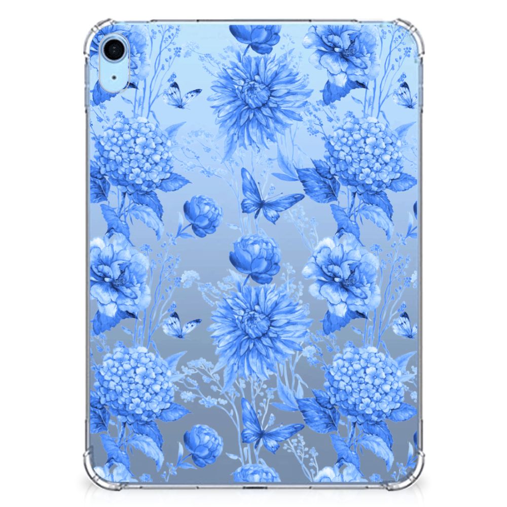 Siliconen Hoesje voor iPad (2022) 10.9 Flowers Blue