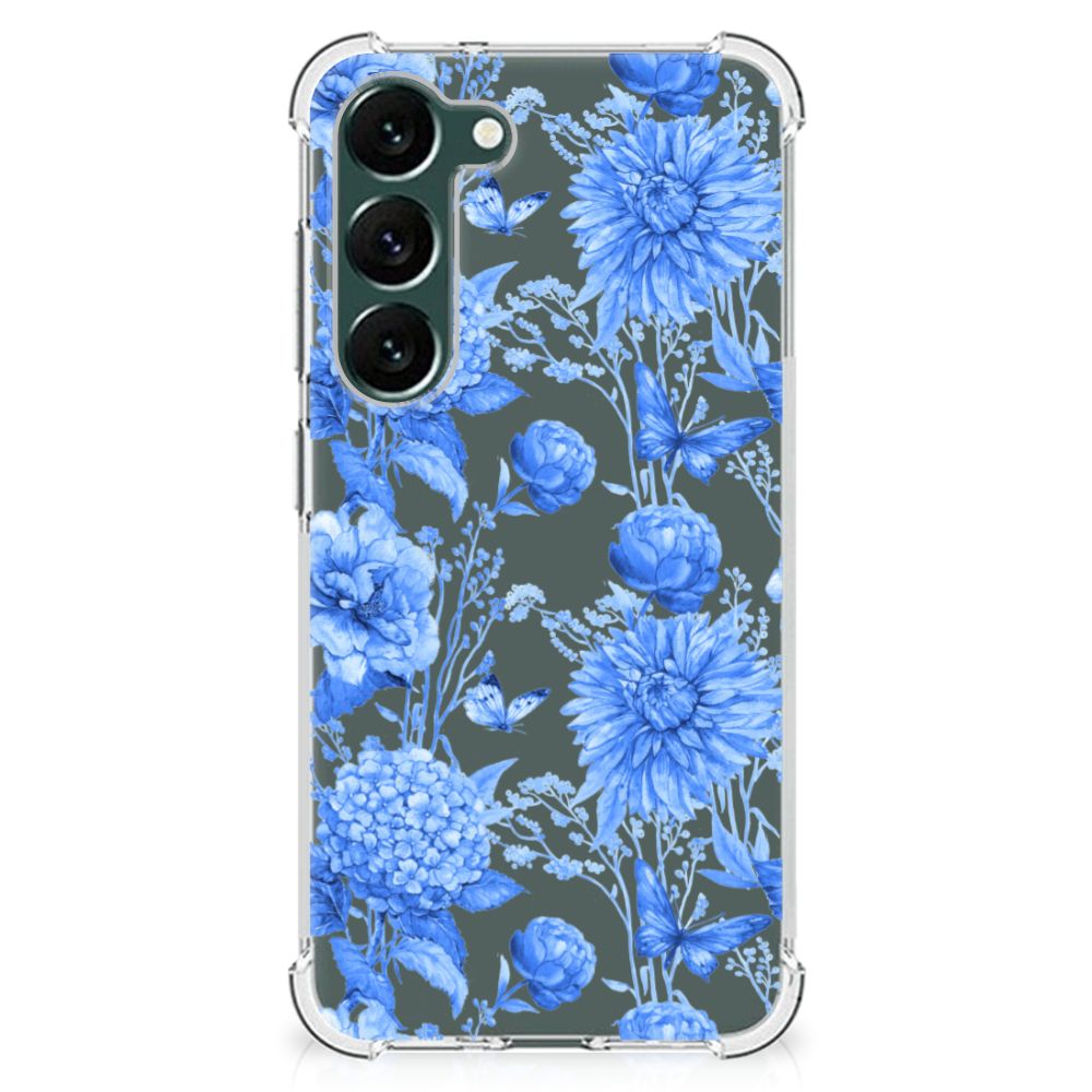 Case voor Samsung Galaxy S23 Plus Flowers Blue