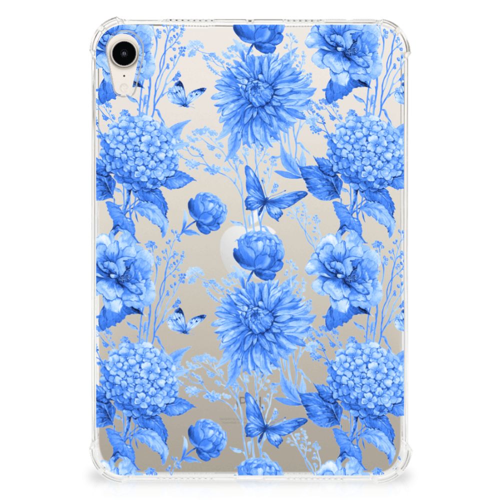 Siliconen Hoesje voor Apple iPad mini 6 (2021) Flowers Blue