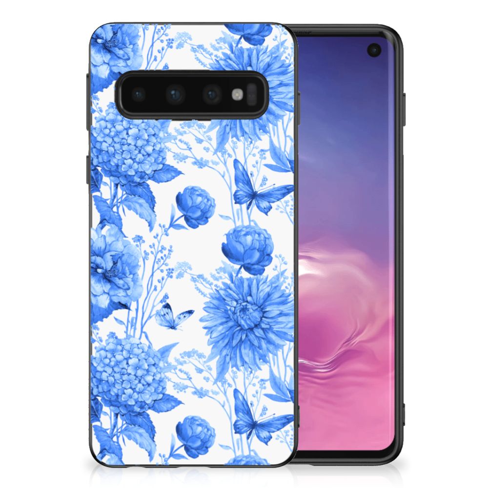 Skin Case voor Samsung Galaxy S10 Flowers Blue
