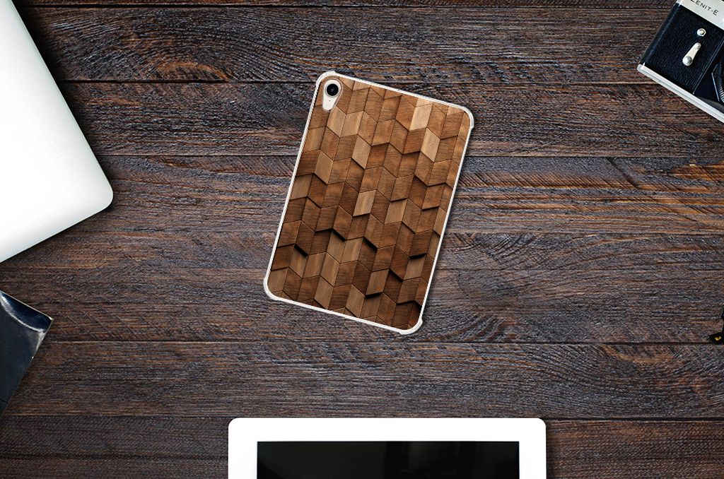 Silicone Tablet Hoes voor Apple iPad mini 6 (2021) Wooden Cubes