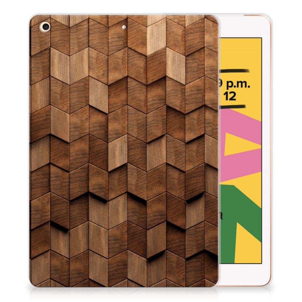 Silicone Tablet Hoes voor Apple iPad 10.2 | iPad 10.2 (2020) | 10.2 (2021) Wooden Cubes