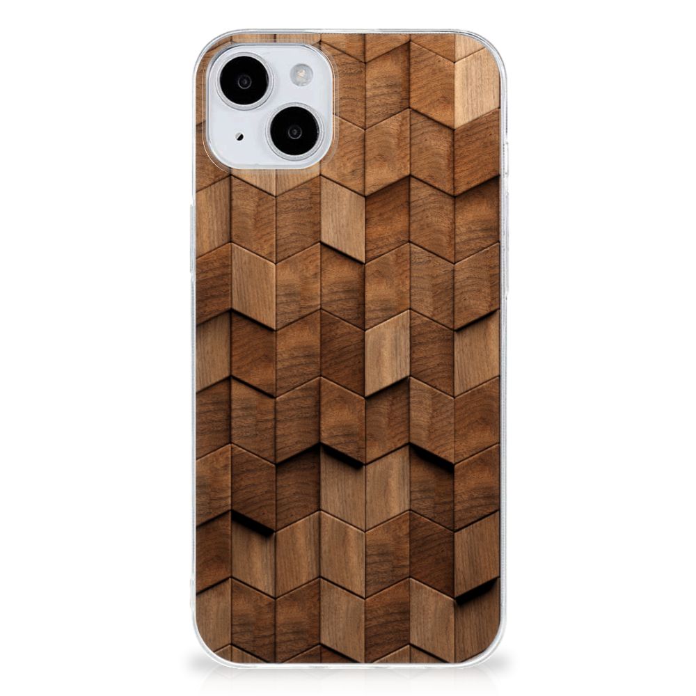 Bumper Hoesje voor iPhone 15 Wooden Cubes