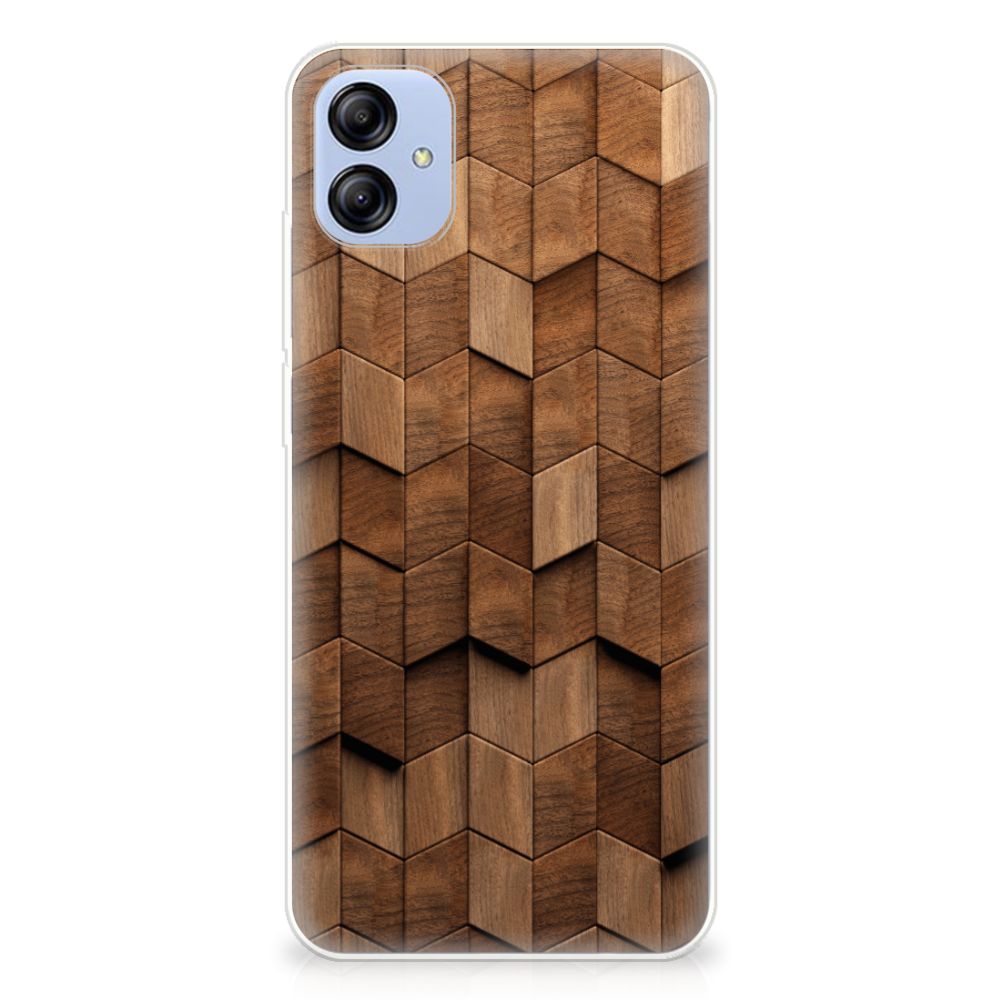 Bumper Hoesje voor Samsung Galaxy A04e Wooden Cubes