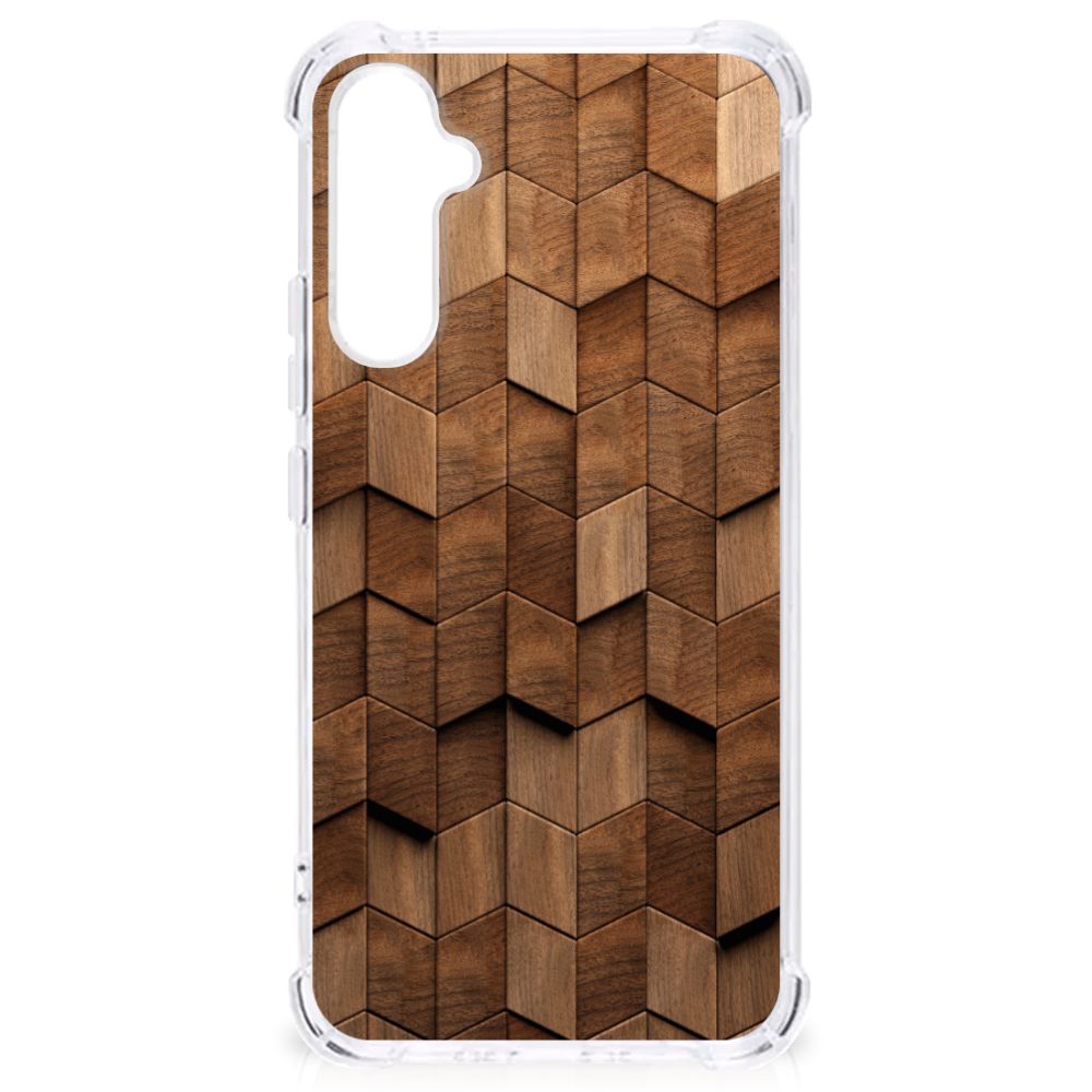 Stevig Telefoonhoesje voor Samsung Galaxy A34 Wooden Cubes