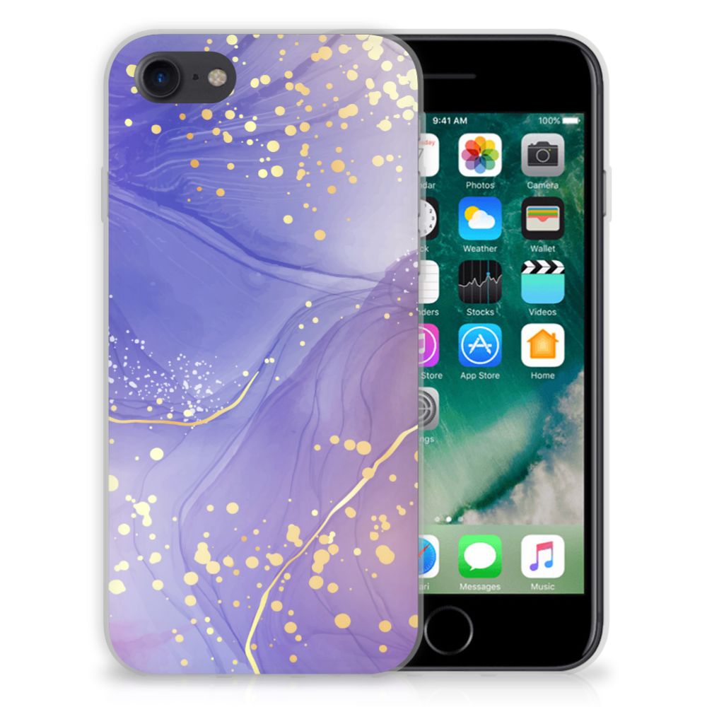 Hoesje maken voor iPhone SE 2022 | SE 2020 | 8 | 7 Watercolor Paars