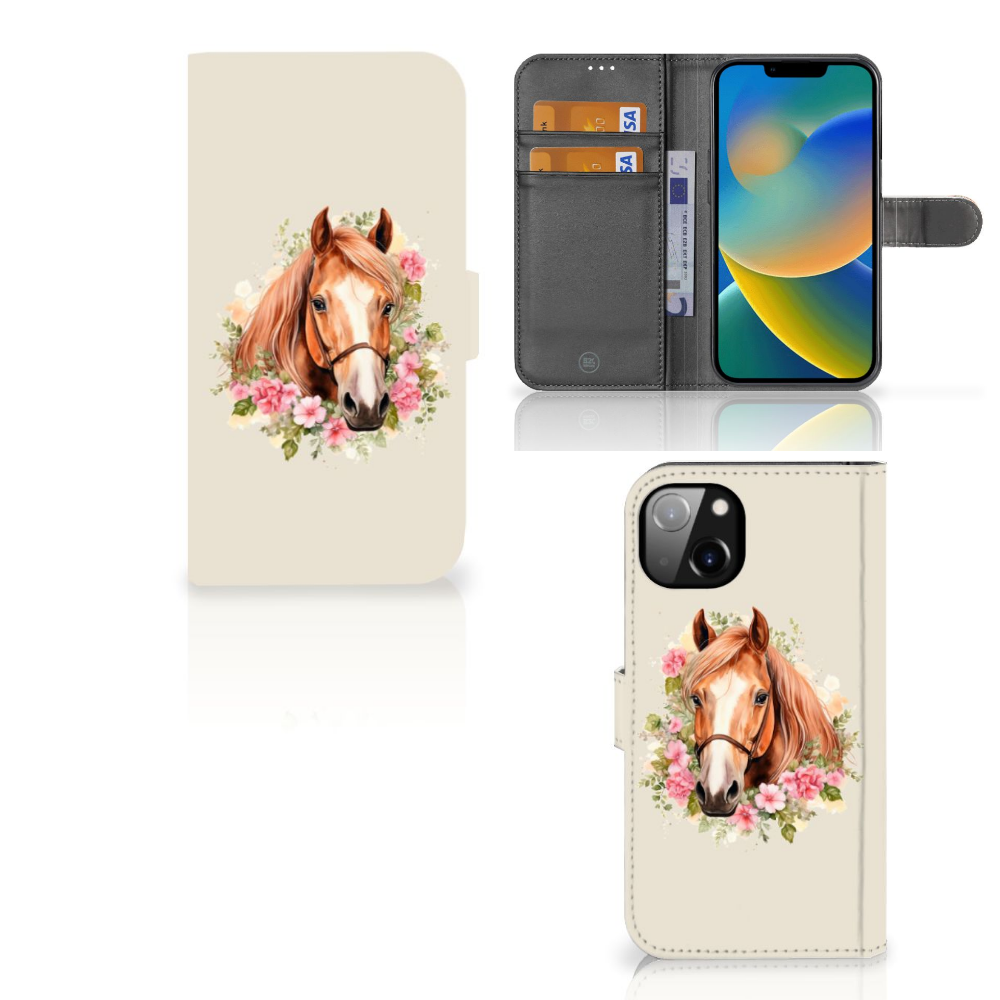 Telefoonhoesje met Pasjes voor iPhone 14 Plus Paard