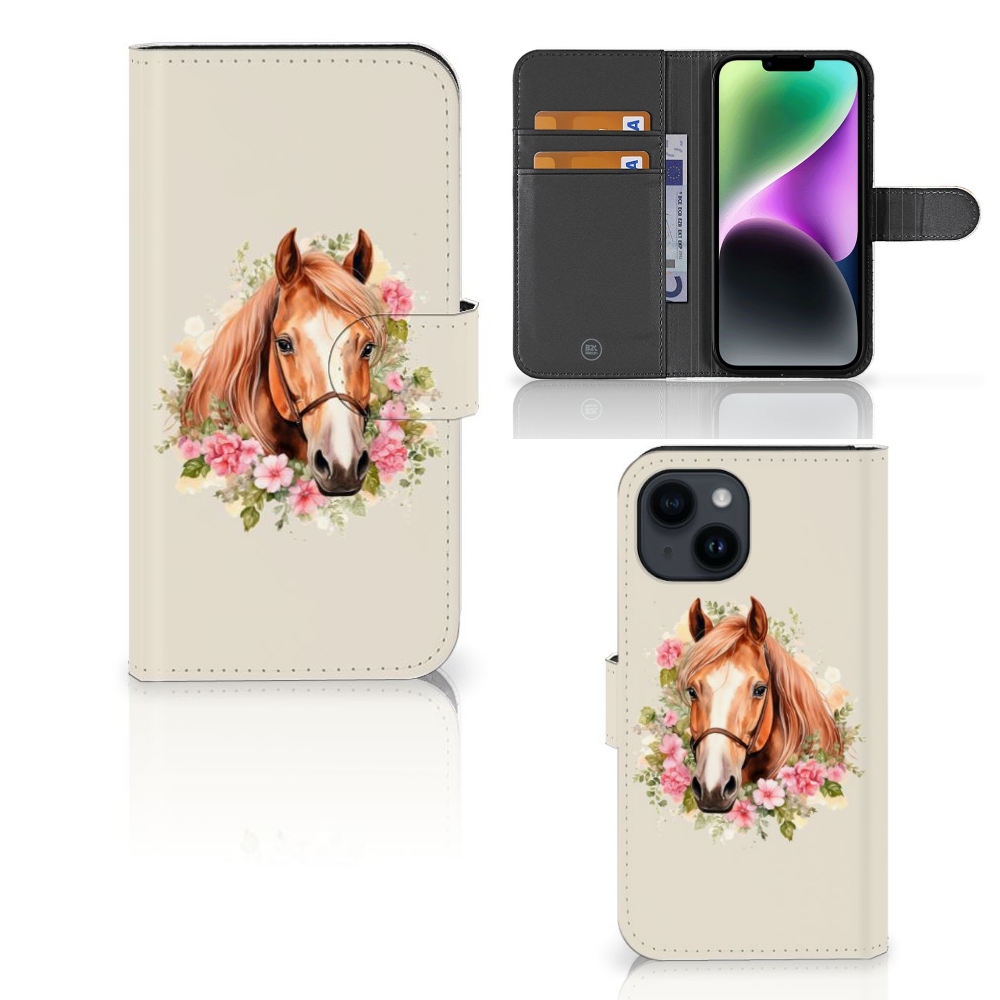 Telefoonhoesje met Pasjes voor iPhone 15 Paard